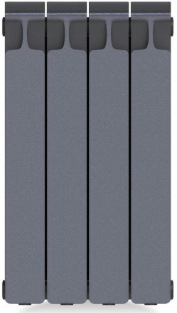 Rifar Monolit Ventil 500 - 4 секции, цвет Титан (серый) нижнее правое подключение